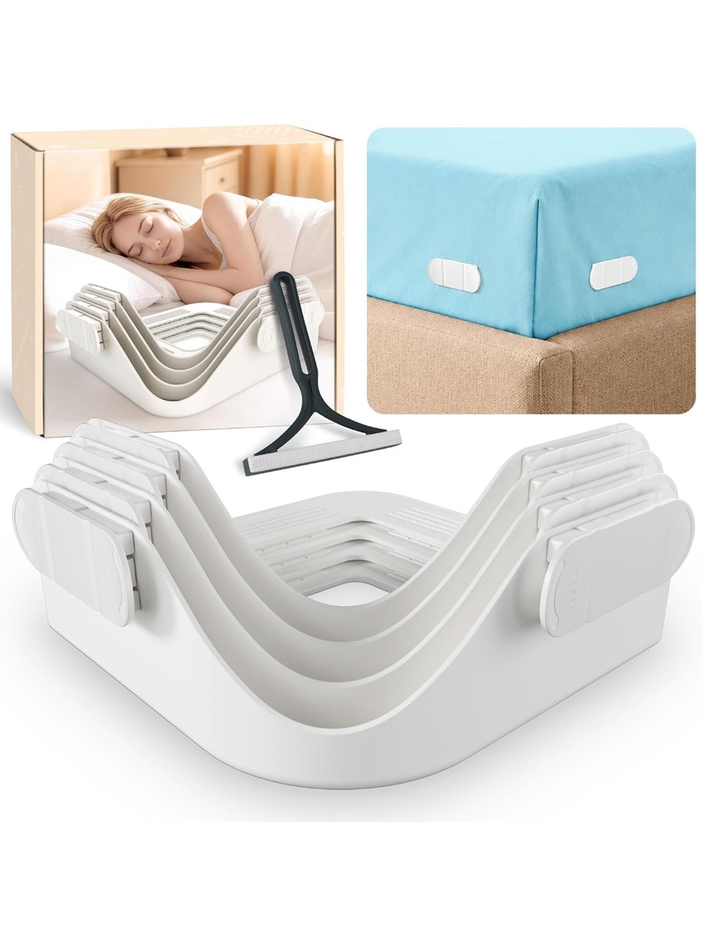 Bed Sheet Holders for Corners Heavy duty No-lift fitted sheet grippers